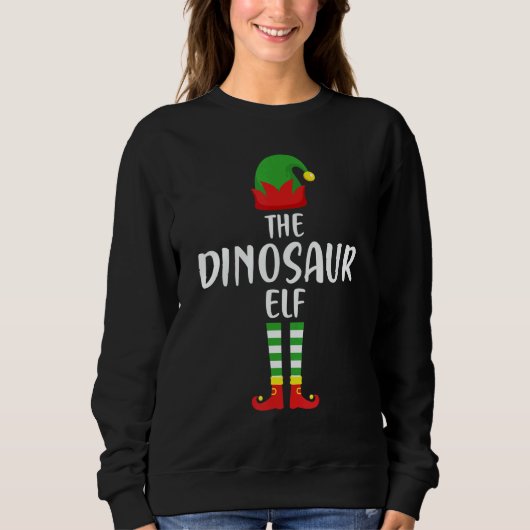 The Dinosaur Elf Family Matching Group  Christmas スウェットシャツ (正面)