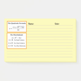 The Discriminant & The Quadratic Formulaメモ帳 ポストイット