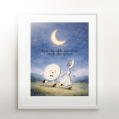 The Dish Ran Away with the Spoon Nursery Rhyme Art ポスター