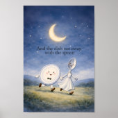 The Dish Ran Away with the Spoon Nursery Rhyme Art ポスター (正面)