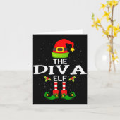 The Diva Elf Christmas Family Matching Pajama カード (黄色い花)