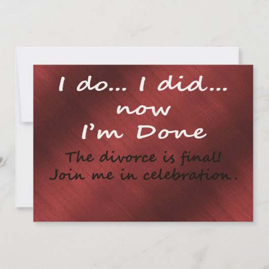 The Divorce is Final 招待状 (正面)