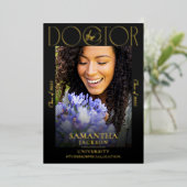 The Doctor Doctoral Graduation Chic Photo Magazine 箔招待状 (立ち正面)