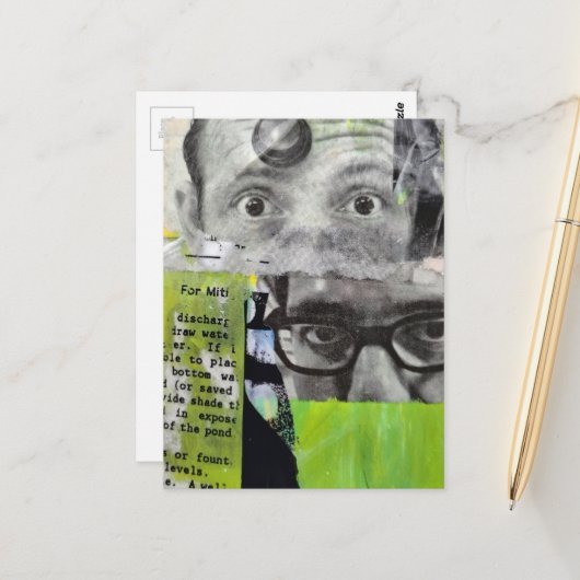 The Doctors Eyes Mixed Media Collage ポストカード (正面/裏面インサイチュ)