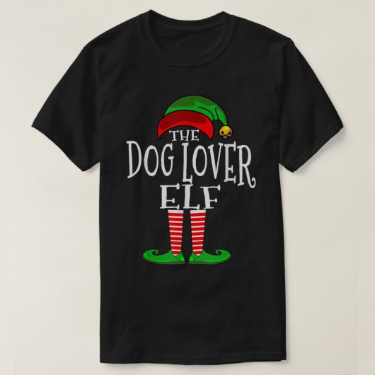 The Dog Lover Elf Christmas Design Tシャツ (デザイン正面)