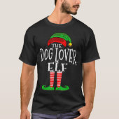 The Dog Lover Elf Christmas Design Tシャツ (正面)