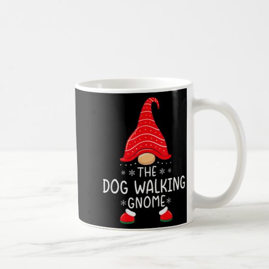 The Dog Walking Gnome Xmas Family Matching Funny C コーヒーマグカップ (右)