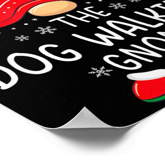 The Dog Walking Gnome Xmas Family Matching Funny C ポスター (角)