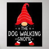 The Dog Walking Gnome Xmas Family Matching Funny C ポスター (正面)
