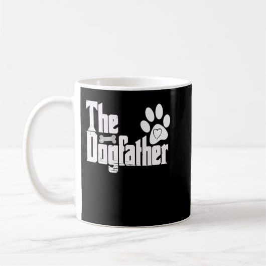 The Dogfather Bone Dog Lover Dad Funny Father's Da コーヒーマグカップ (左)