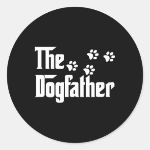 The Dogfather T Shirtパパ父の日ギフト犬の値リスト ラウンドシール