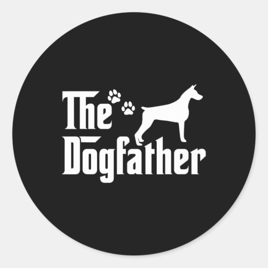 The Dogfather Tee Faters Day Giftパパ – 犬好き ラウンドシール (正面)