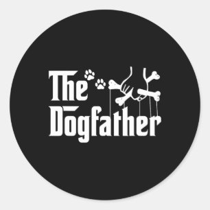 The Dogfather Tee Faters Day Gift Dogパパ- Dog L ラウンドシール