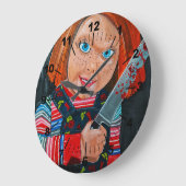 The Doll Painting by Alfred Fox ラージ壁時計 (傾斜)