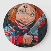 The Doll Painting by Alfred Fox ラージ壁時計 (正面)