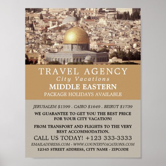 The Dome of the Rock, Jerusalem, Travel Agency ポスター (正面)