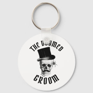 The doomed groom funny Gothic wedding skull  キーホルダー