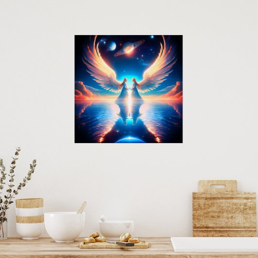 The Double Angels on 24x24 Wall  ポスター (キッチン)