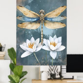 The dragonfly is a fascinating aquatic insect ポスター (ホームオフィス)