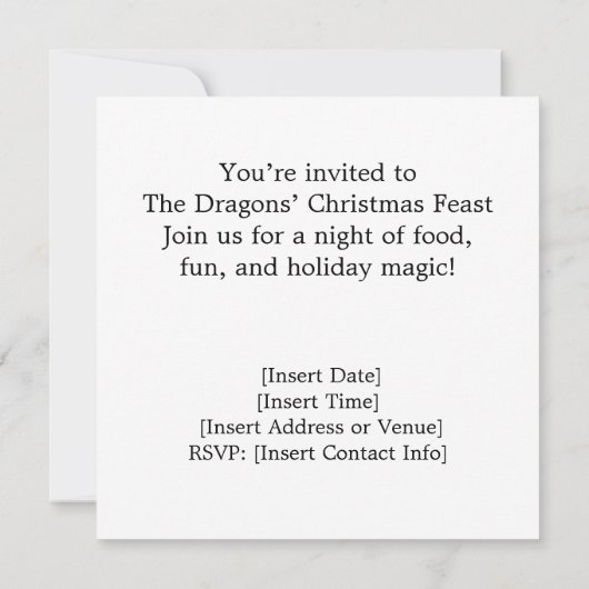 The Dragons' Christmas Feast – Holiday Invitation (裏面)
