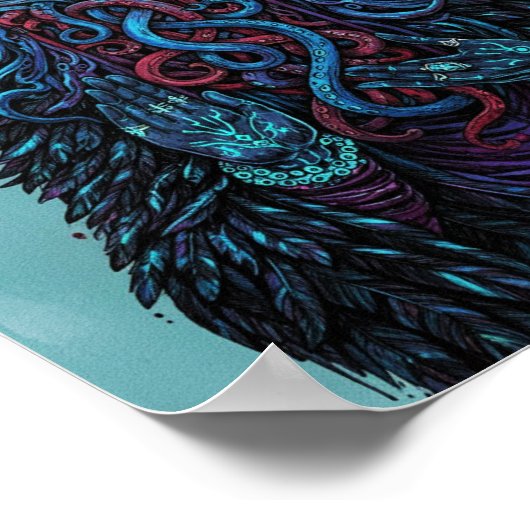 The Dream Weaver - Psychedelic Dark Fantasy Wall  ポスター (角)