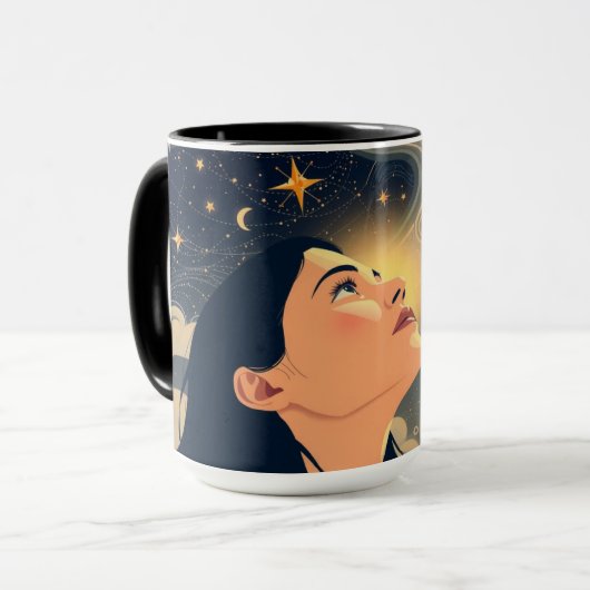 The Dreamer Neo-Deco Starry Night Personalized マグカップ (正面左)