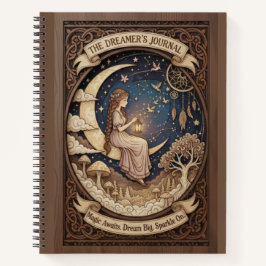 The Dreamer's Journal Crescent Moon Wood Carved  ノートブック
