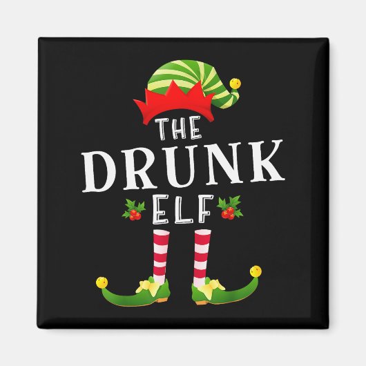 The Drunk Elf Christmas Matching Pajama  マグネット (正面)