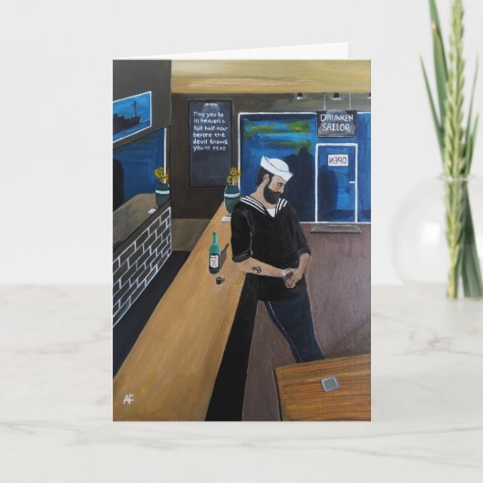 The Drunken Sailor Painting by Alfred Fox カード (正面)