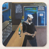 The Drunken Sailor Painting by Alfred Fox スクエアペーパーコースター (正面)