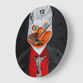 The Duck Painting by Alfred Fox ラージ壁時計 (傾斜)