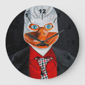 The Duck Painting by Alfred Fox ラージ壁時計 (正面)