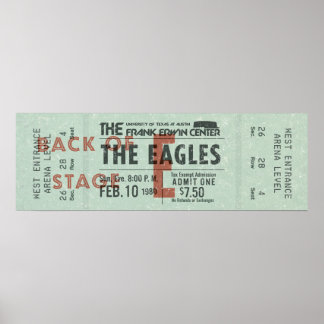 The Eagles Concert Ticket – Vintage Rock Art   ポスター