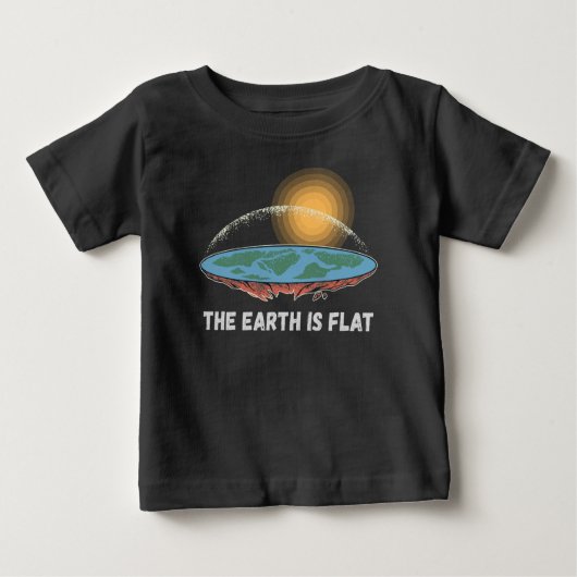 The Earth Is Flat Humorous Theory ベビーTシャツ (正面)