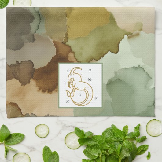 🐐 The Earth-Whisper Weave  キッチンタオル (折り畳み)