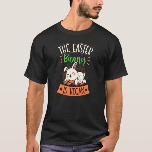 The Easter Bunny Is Vegan Proud Vegan Easter Tシャツ (正面)