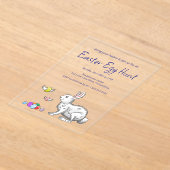 The Easter eggs and the Easter bunny アクリル招待状 (レイダウン)