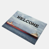 The Edmund Fitzgerald on the St. Clair River ドアマット (アングル)