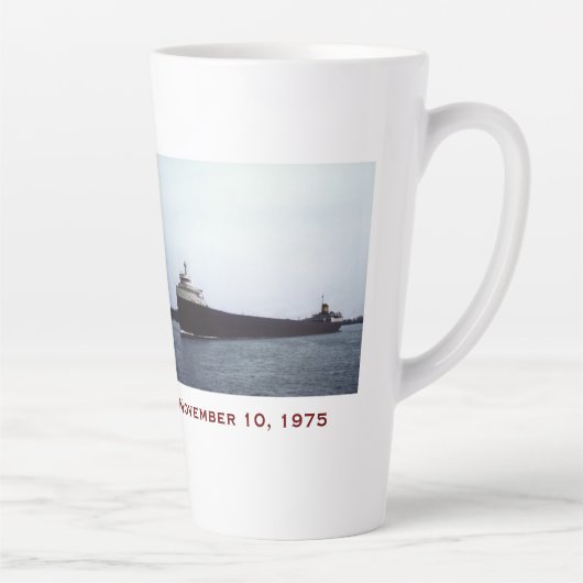 The Edmund Fitzgerald with Crew Names カフェラテマグ (右)