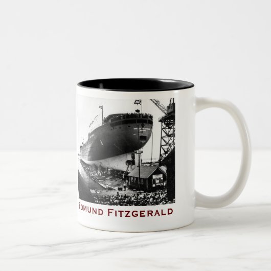 The Edmund Fitzgerald with Crew Names ツートーンマグカップ (右)