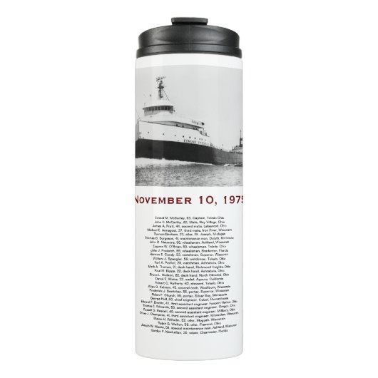 The Edmund Fitzgerald with Crew Names Mug タンブラー (正面)