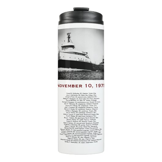 The Edmund Fitzgerald with Crew Names Mug タンブラー (正面)