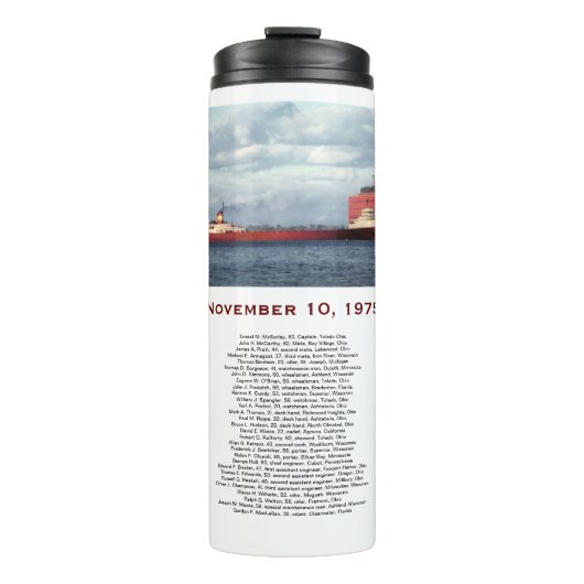The Edmund Fitzgerald with Crew Names Mug タンブラー (正面)