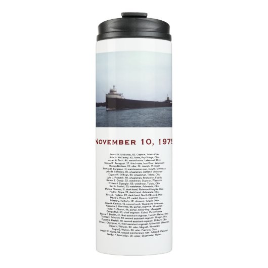 The Edmund Fitzgerald with Crew Names Mug タンブラー (正面)