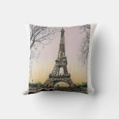 the Eiffel Tower - Hand-Drawn Sketch Art クッション (裏面)