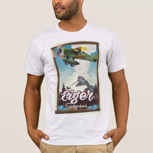 The Eiger Mountain,スイス旅行ポスター Tシャツ (正面)