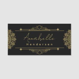The Elegante金ゴールド&ブラックネームタグ 名札