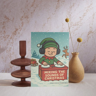 The Elf DJ on the Snowy Path シーズンポストカード