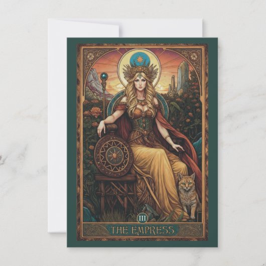 The Empress (Freyja) Tarot Art Flat Thank You Card サンキューカード (正面)