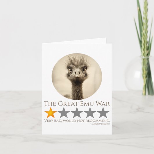 The Emu 素晴らし War – オーストラリアの歴史ミーム カード (正面)